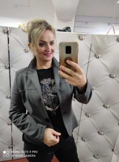 Dámské sako krátké Fashion MAM šedé