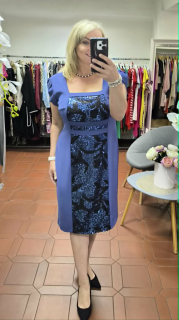 Dámské večerní šaty PLUS SIZE tmavě modré